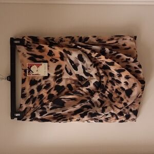 NWT, Yoanna Baraschi Vintage Draped Leopard Print Skirt